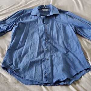 Calvin Klein Slim Fit Large Blue Dress Shirt